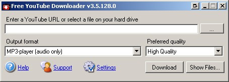 Free YouTube Downloader - interfejs Free YouTube Downloader - interfejs